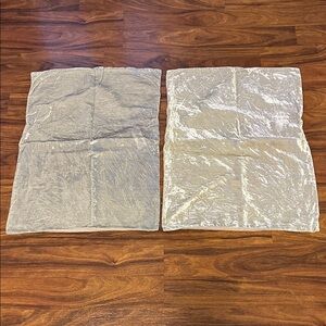 West Elm Silver Crushed Velvet Duvet Cover and Pillow Shams